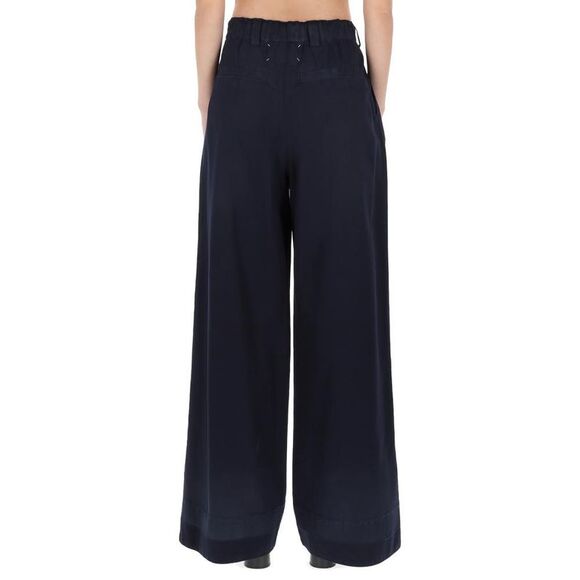 MAISON MARGIELA Women's Wide Leg Wool Trousers Women BLUE Pants - Picture 3 of 4